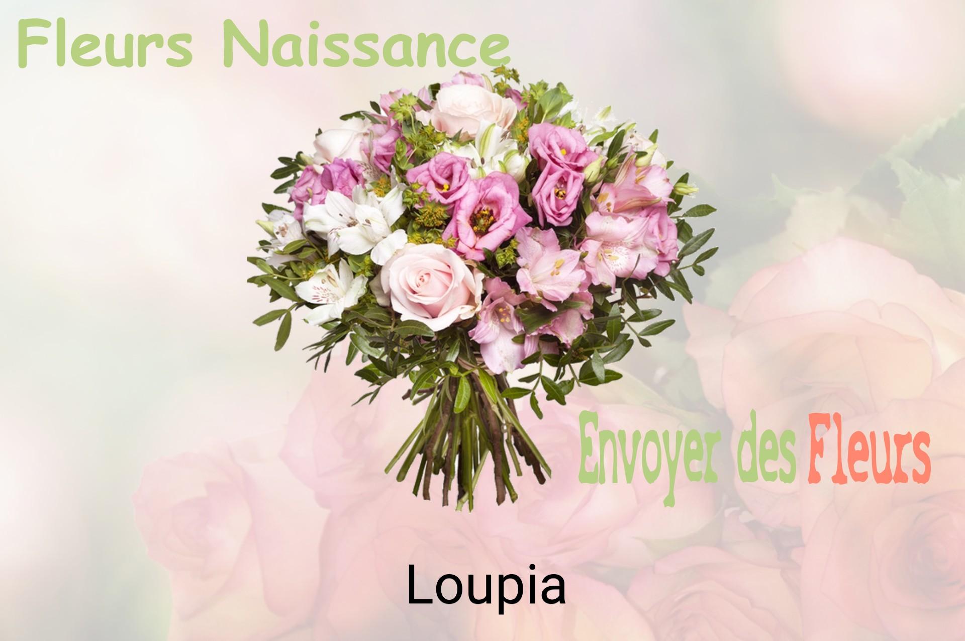 Bouquet de fleurs de naissance livré à Loupia
